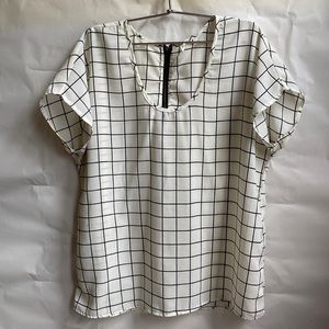 Black and white workwear top